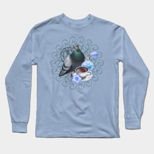 Dove with Black Tea and Perfume Bottle Long Sleeve T-Shirt